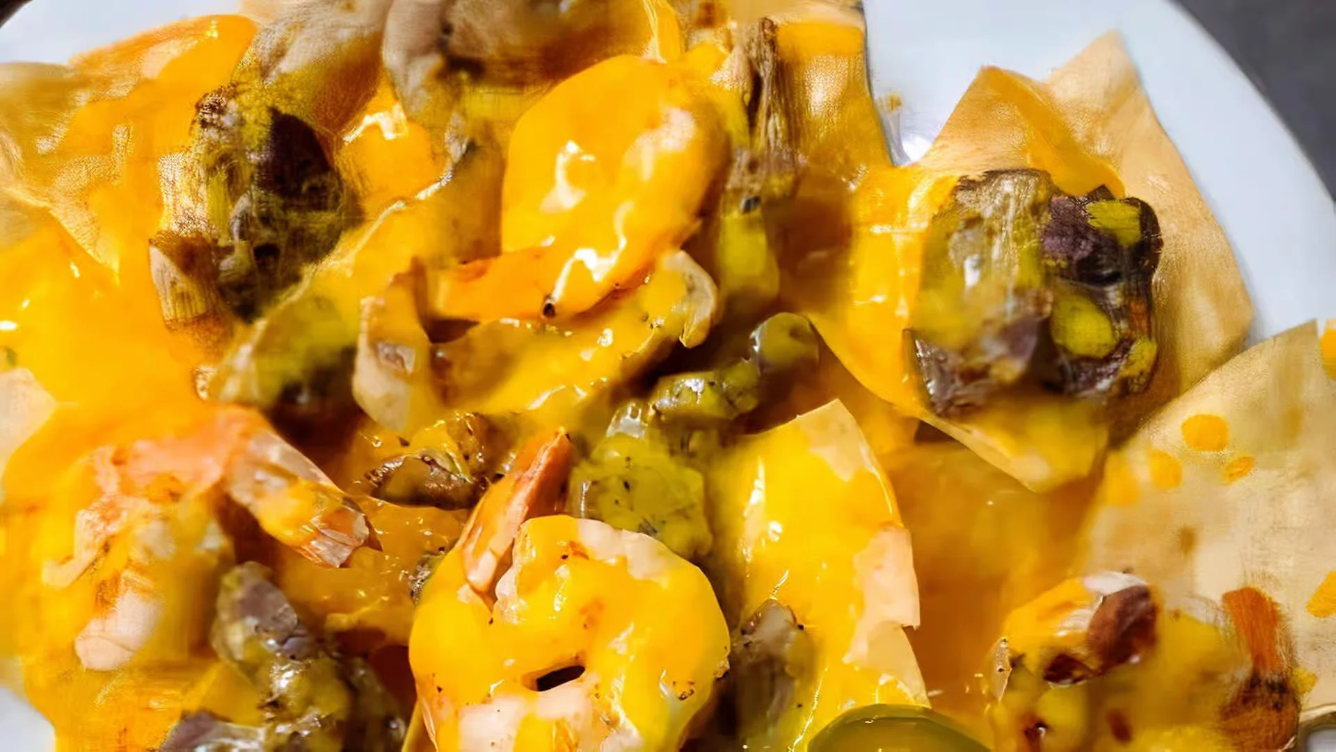 Nacho Mix - Loaded nachos with beans, jalapeños, sour cream, and melted cheese